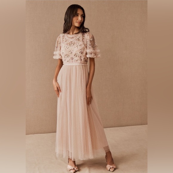 New BHLDN Needle & Thread Ophelia Bodice Ankle Gown Size 12- Pink - Picture 5 of 5